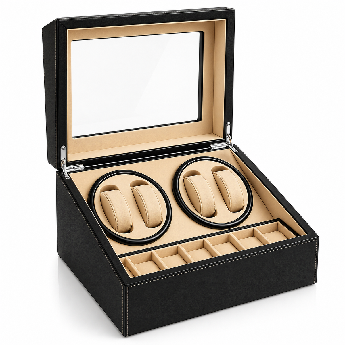 Coffret Remontoir 4 Montres — Coloris: Noir