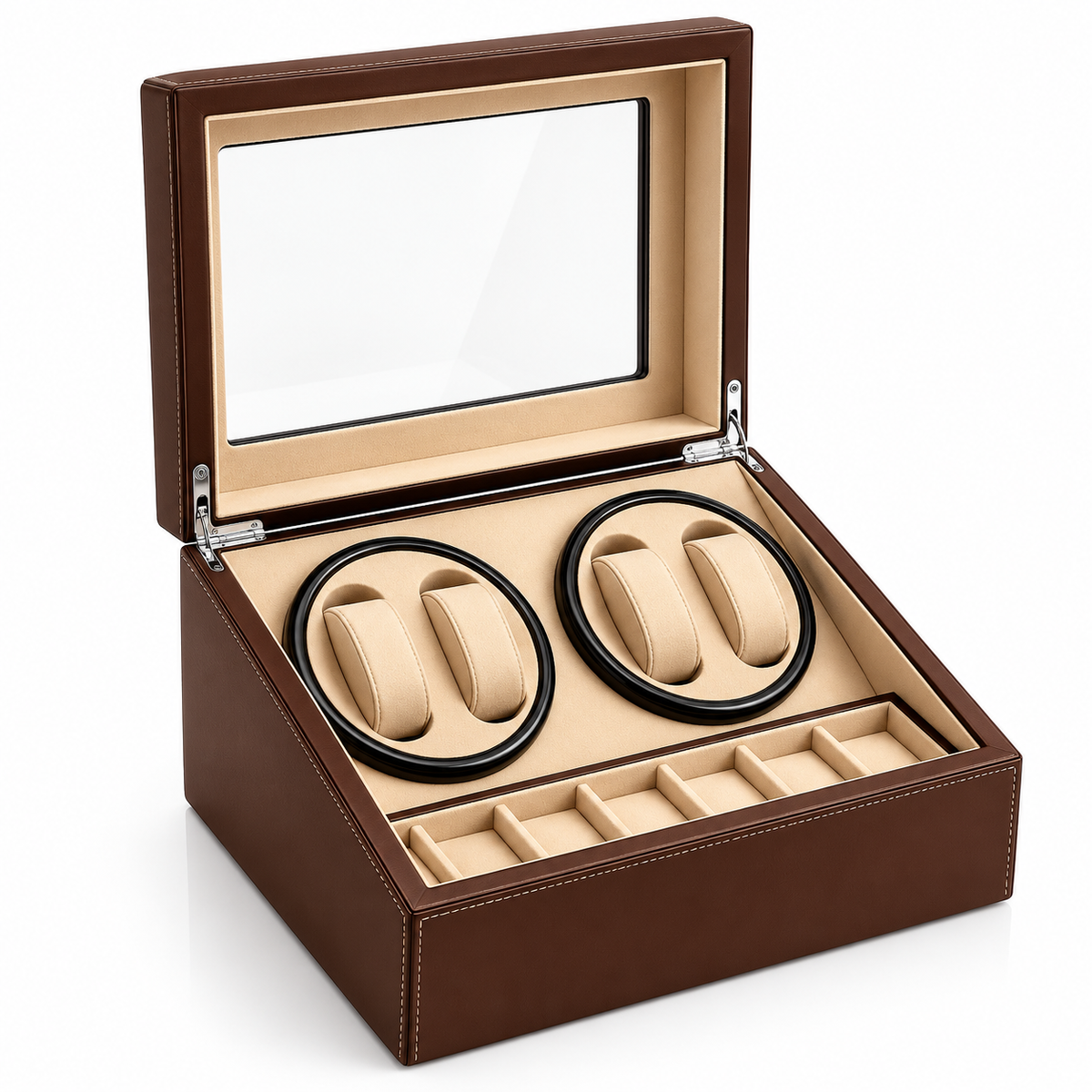 Coffret Remontoir 4 Montres — Coloris: Marron