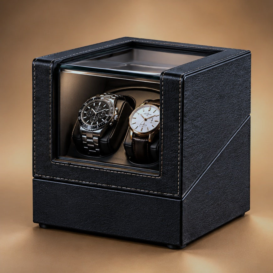 Remontoir Double pour 2 montres, fond sobre