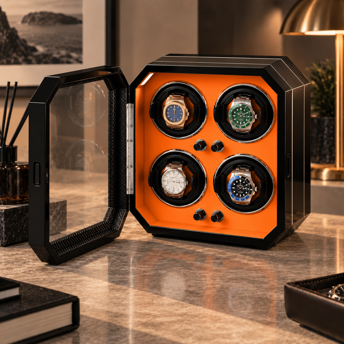 Remontoir Quadruple — Coloris: Orange, vue 2