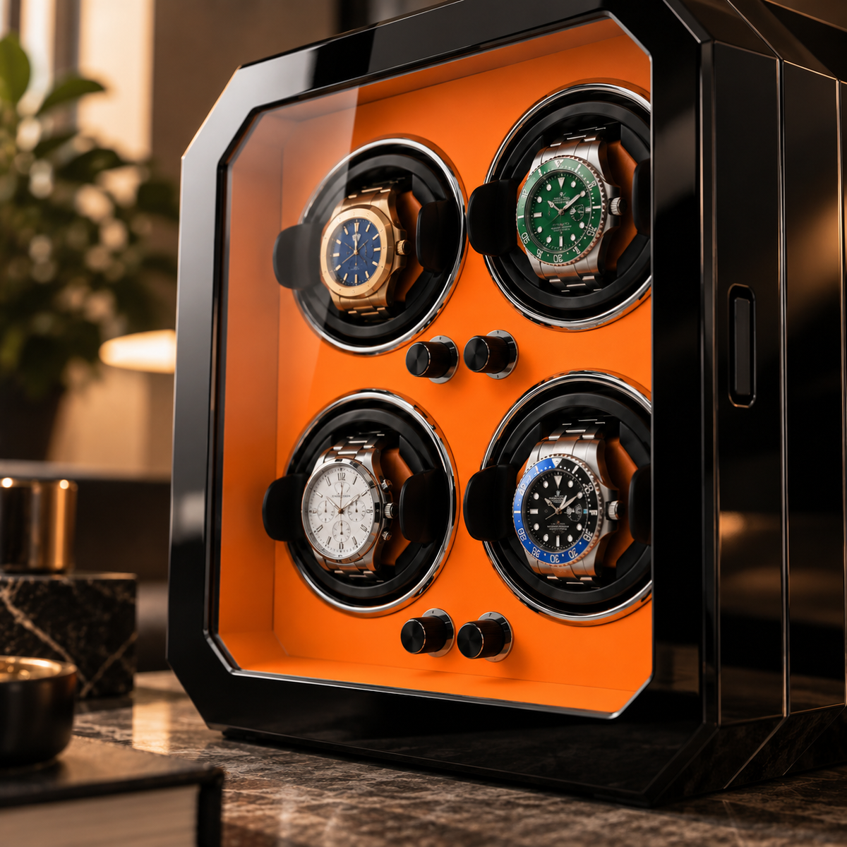 Remontoir Quadruple — Coloris: Orange, vue 3